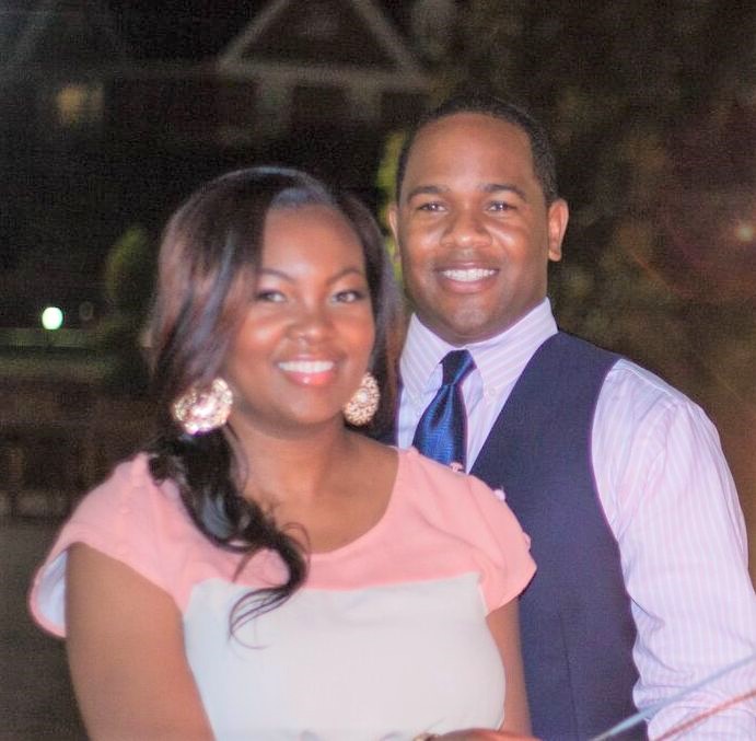 Wedding couple a their reception